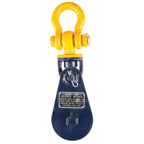 10" V-1900 Wire Rope Snatch Block w/ Swivel Shackle   2935 3101