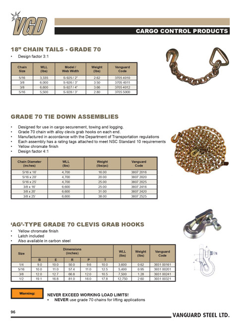 5/16 x 16' Grade 70 Tie Down Assembly   3807 2016