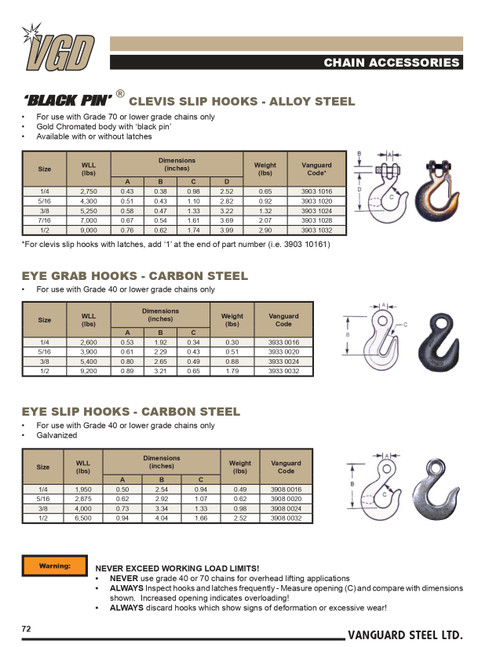 3/8" Black Pin® Alloy Steel Clevis Slip Hook   3903 1024