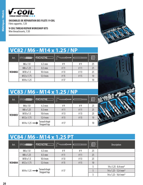 M6 - M10 x 1.5 D V-Coil® Thread Repair Workshop Kit   VC04085