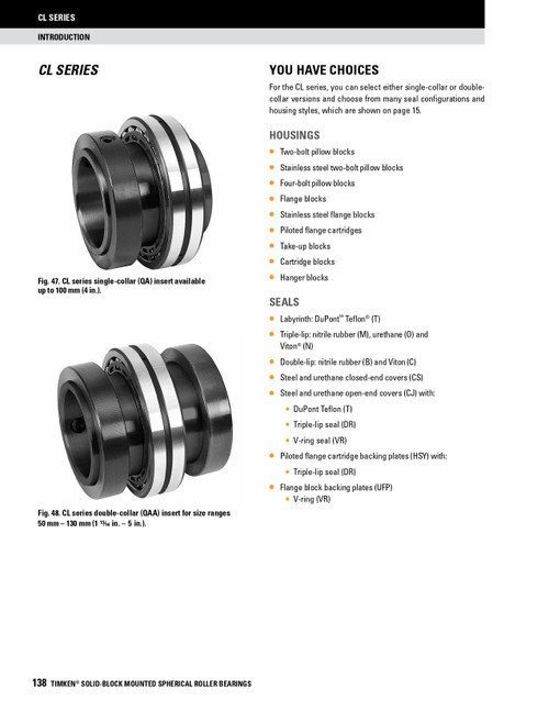 5" Timken QAA Replacement Bearing & Seal Kit - Two Concentric Shaft Collars - Teflon Labyrinth Seals  QAA500KITST