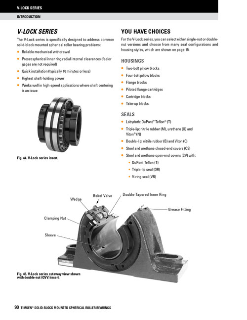 70mm Timken QVV Replacement Bearing & Seal Kit - Double V-Lock® - Triple Lip Nitrile Seals  QVV070-16KITSM
