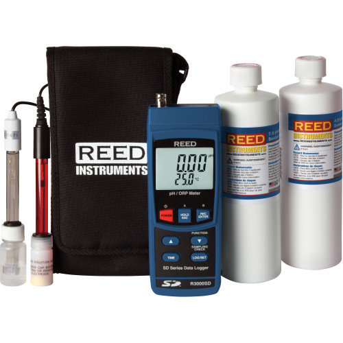 Data Logging pH/ORP Meter w/ Electrodes & Buffer Solution   R3000SD-KIT2