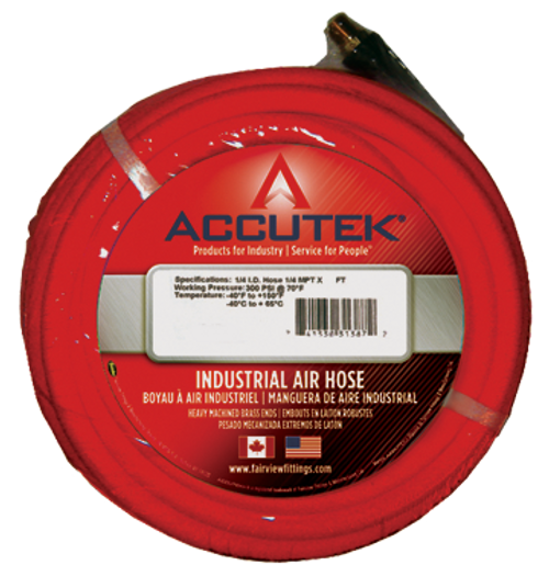 3/8" x 100' Male NPT Red Superflex Air Hose Assembly   GL6RED-100C