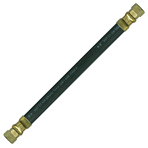 3/8 x 42" Black Rubber DOT SAE J1402 Air Brake Hose Assembly  HAB-6-42FS