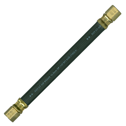 1/2 x 56" Black Rubber DOT SAE J1402 Air Brake Hose Assembly  HAB-8-56FS