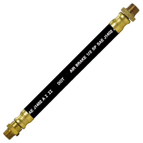 1/2 x 96" Black Rubber DOT SAE J1402 Air Brake Hose Assembly  HAB-8-96CLSC