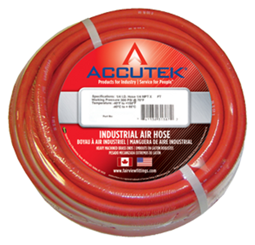 1/4" x 50' Red PVC Air Hose Assembly  PA4RED-50B