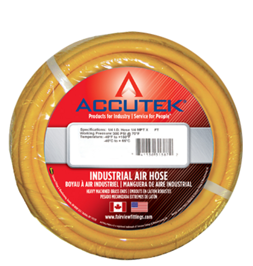 3/8" x 25' Male NPT Yellow Superflex Air Hose Assembly  GL6YEL-25C