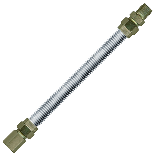 1/2 x 18" Female NPT - Male NPT Stainless Steel Natural Gas Hose Assembly  ACSB-375FM-18
