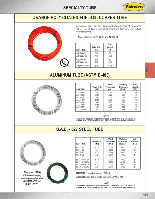 3/8" x 50' 50' Coil Annealed ASTM B-483 Aluminum Tubing  ALT-6-50