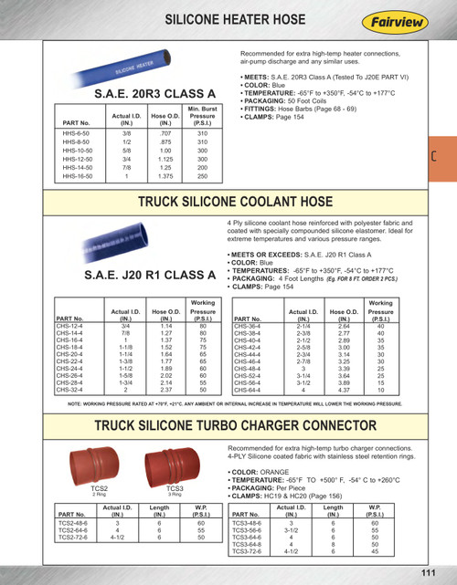 2-3/8" x 4' Silicone Coolant Hose SAE J20R1 Class A   CHS-38-4