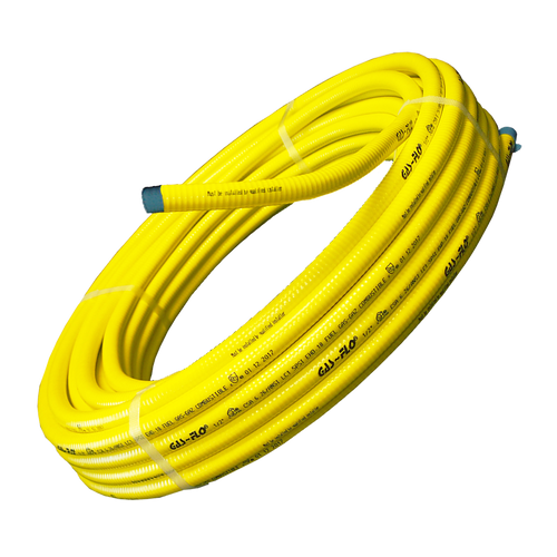 3/4" x 100' GAS-FLO® Yellow Coated Corrugated Stainless Steel Tube  GF-CSST-12-100