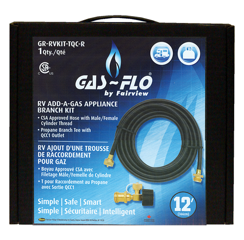 Recreational Vehicle Propane Hose Assembly w/Primus Tee  GR-RVKIT-TQC-R