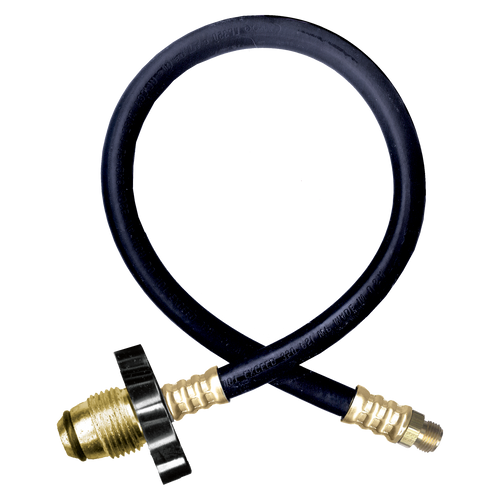 1/4 x 144" Male 45° SAE Inverted Flare - Male POL (CGA510) - Type I Nitrile Rubber Natural Gas Hose Assembly  I4C144MI4POLHW