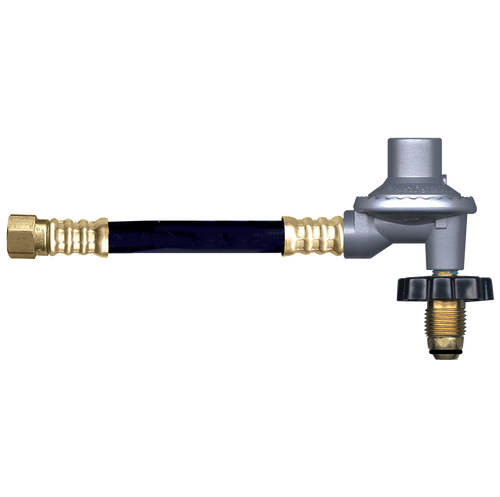 5/16 x 24" Female 45° SAE - Male POL (CGA510) - Type I Low Pressure Thermoplastic Natural Gas Hose Assembly - w/#60 Orifice Regulator  I5LTC24GRPOL60HW