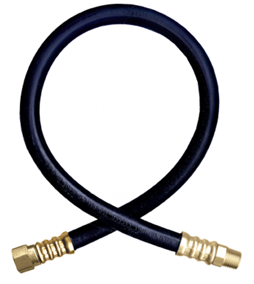 3/8 x 24" Female 45° SAE - Male NPT - Type I Nitrile Rubber Natural Gas Hose Assembly  I6C24FS6MP6