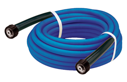 3/8" x 100' Blue 4000 PSI General Purpose Male NPT Solid/Swivel Pressure Wash Hose Assembly  PW2A-6BLU-100