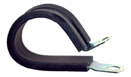 1/2" Tube O.D. Stainless Steel - Rubber Cushioned Tube Strap - 1/4" Bolt Hole  TSS17R-8