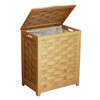 Oceanstar Natural Finished Rectangular Veneer Laundry Wood Hamper with Interior Bag product image at NuMercy