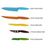 Oceanstar Elegant Black 6-Piece Non-Stick Coating Knife Set with Block