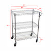Oceanstar 3 Tier Heavy Duty Utility Cart, silver color, with wheels and metal wire shelves.