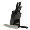 Oceanstar Contemporary 6-Piece Knife Set with Block, Elegant Black