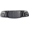 Black rear view mirror with built-in 1080p HD car camera and DVR, featuring a sleek design and camera lens on the right side.