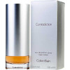 Calvin Klein Contradiction Eau De Parfum Spray, 3.4 oz, silver and orange bottle, white box, clear descriptive labeling for fragrance product.