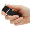 Safety Technology Fashionable Lipstick Alarm Black device held in a hand.