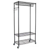 Oceanstar Garment Rack with Adjustable Shelves with Hooks, Black product image at NuMercy