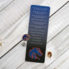 Boise State Broncos bookmark and pin, orange and blue logo, official team gear, sports accessories.