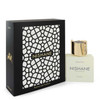 Nishane Hacivat Extrait De Parfum Spray, black and white box with gold accents, featuring a white bottle with gold cap and Nishane branding.