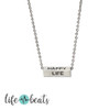 Lifebeats Happy Life Necklace - Silver Finish Bar Necklace