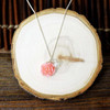 Lifebeats Dainty Rose Necklace - Silver Finish with Imitation White Pearl