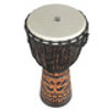 X8 Drums Deep Carve Antique Chocolate Djembe Drum, Medium 12" Head x 24" Tall