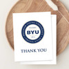 BYU Cougars White Thank You Card, 10 Pack, featuring the Brigham Young University logo and "Thank You" text on a white card.