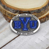 BYU Cougars Collectible Coin, blue and silver Brigham Young University logo with "Rise and Shout!" text.
