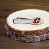 Central Michigan Chippewas tie bar with maroon and gold logo on a silver clip.