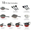 Primaware 18 Piece Non-stick Cookware Set, Steel Gray