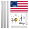 20ft Sectional Al Flagpole with US Flag Ball