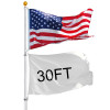 30ft Al Flagpole w/ US Flag and Ball