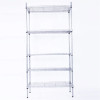 5-Shelf Adjustable Heavy Duty Storage Shelving Unit made of steel with wire rack organizer in silver color.