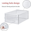 Foldable Shoe Box; Stackable Clear Shoe Storage Box - Storage Bins Shoe Container Organizer; 8 Pack; White