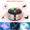 Black 360° Ultrasonic Pest Repeller Electronic Plug-in Mouse Chaser Blocker with green and red lights on top for pest control.