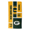 Green Bay Packers NFL Colorblock Personalized Beach Towel