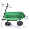 Folding Wagon Poly Garden Dump Cart with Steel Frame and 10-inch Pneumatic Tires; 300-Pound Capacity
