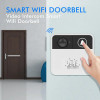Vistashops Knock Knock Video Doorbell Wi-Fi Enabled, white color, smart doorbell with camera and speaker.