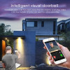 Vistashops Knock Knock Video Doorbell Wi-Fi Enabled, white doorbell with smartphone displaying video call.