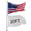 20ft Al Flagpole with US Flag and Ball